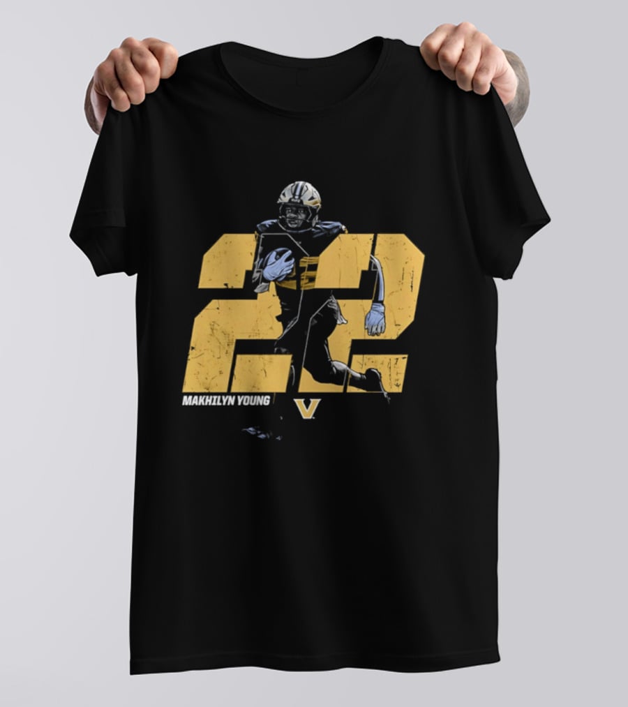 Makhilyn Young 22 Vanderbilt Commodores NCAA Football Player V T-Shirt