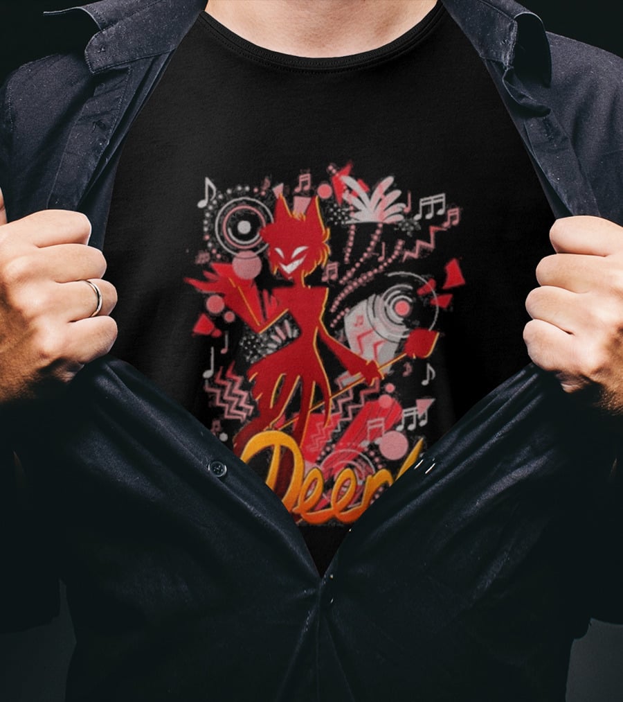 Alastor Hazbin Hotel Deer Music Radio T-Shirt