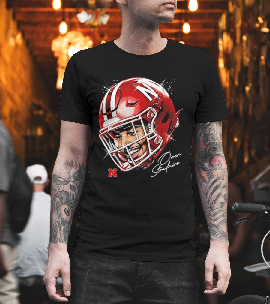 Owen Stoudmire Nebraska Cornhuskers Football Helmet T-Shirt