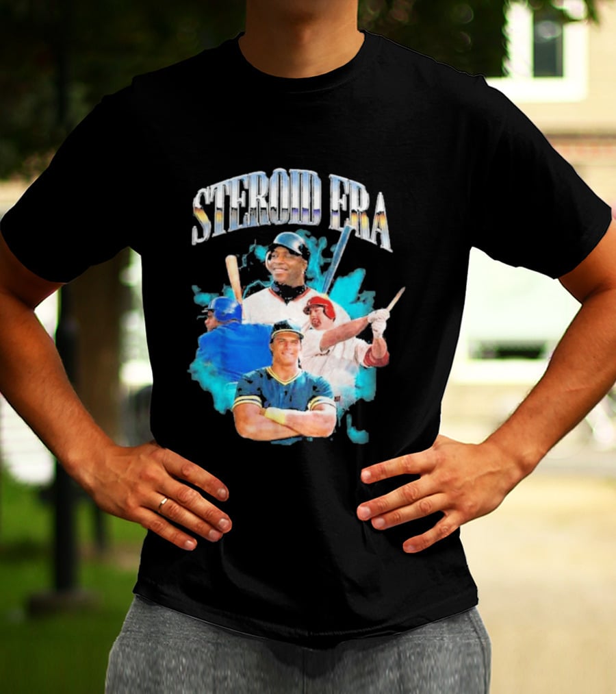 Steroid Era Baseball Players Montage With Bats And Uniforms T-Shirt