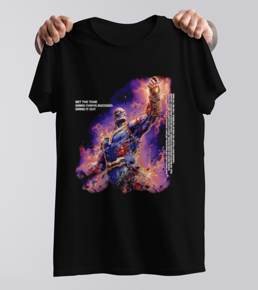 Thanos Set The Tone Grind Thrive Succeed Marvel Comics T-Shirt
