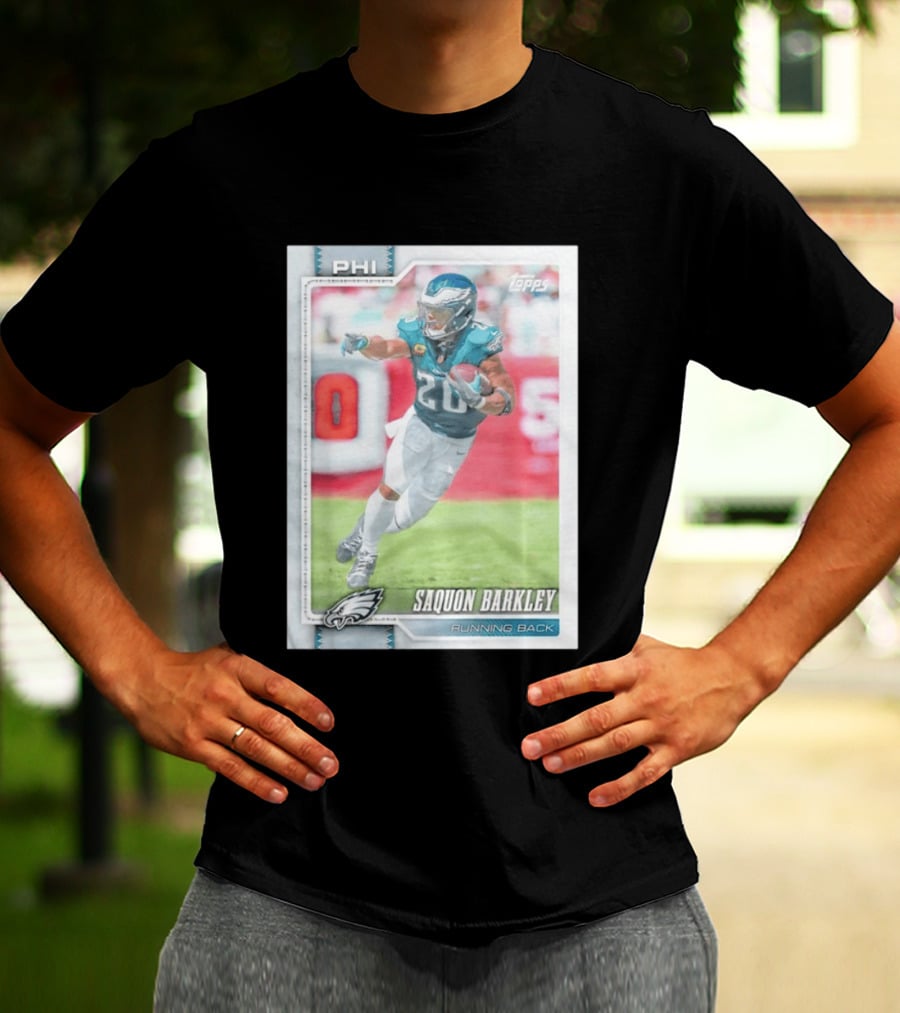 Saquon Barkley Topps Philadelphia Eagles 2026 Running Back Card T-Shirt