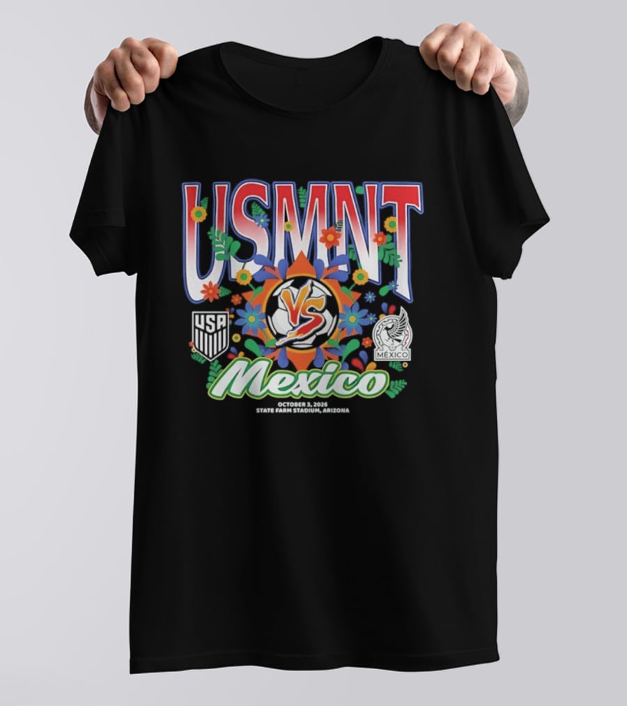USMNT Vs Mexico 2026 Soccer Floral Celebration T-Shirt