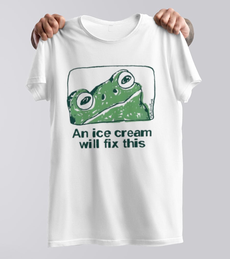 An Ice Cream Will Fix This Frog Retro Humor T-Shirt