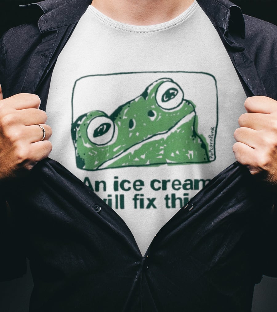 An Ice Cream Will Fix This Frog Retro Humor T-Shirt