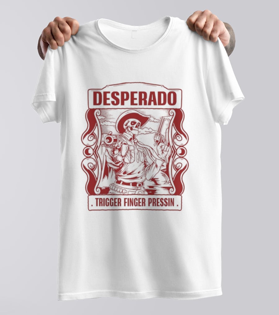 Desperado Trigger Finger Pressing Skeleton T-Shirt