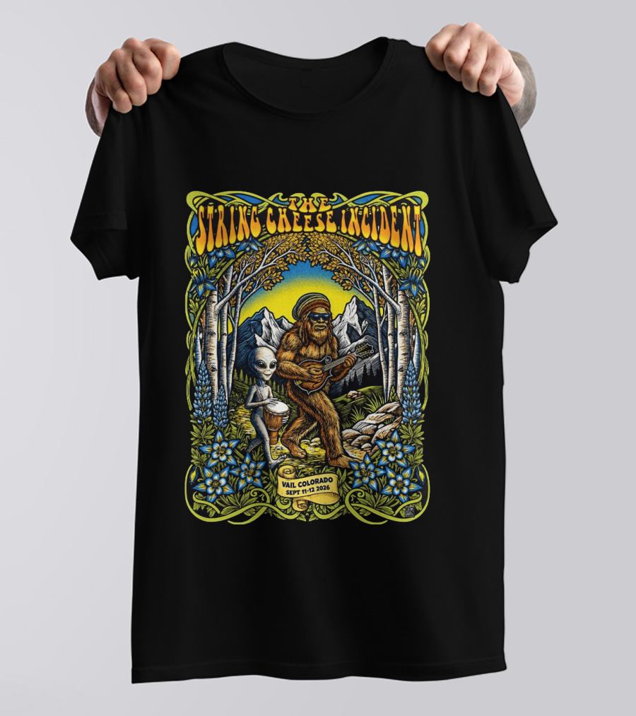 The String Cheese Incident Vail Colorado 2026 With Bigfoot And Alien Jam Session September 11 12 Event T-Shirt
