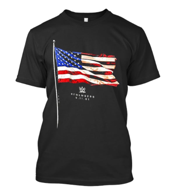 WWE Remembers American Flag Patriot Tribute Vintage Look T-Shirt