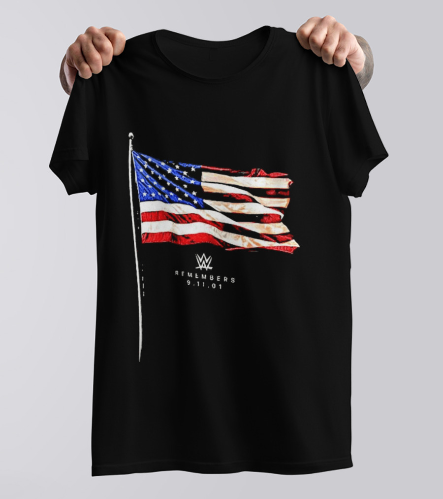 WWE Remembers American Flag Patriot Tribute Vintage Look T-Shirt