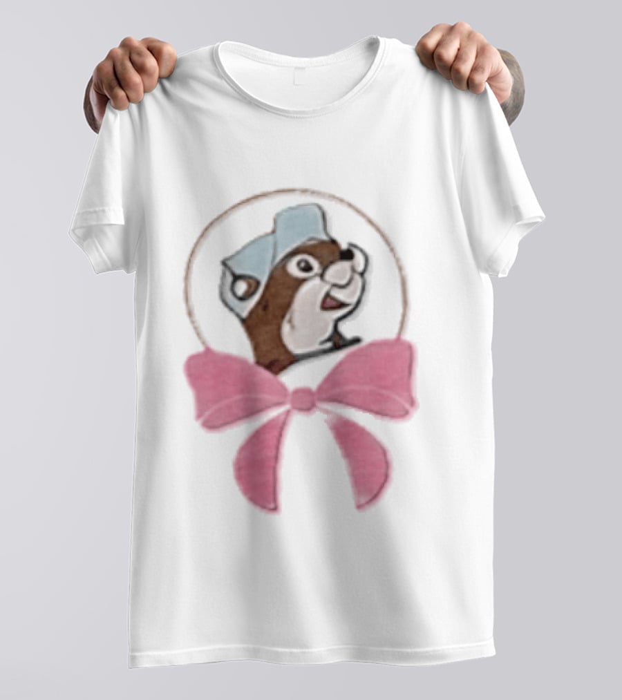 Buc Ee's Beaver With Pink Bow Icon In Circle T-Shirt