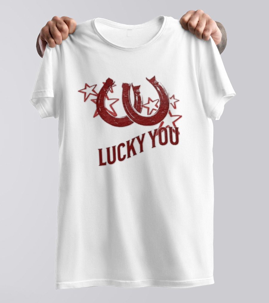 Lucky You Two Horseshoes Stars T-Shirt