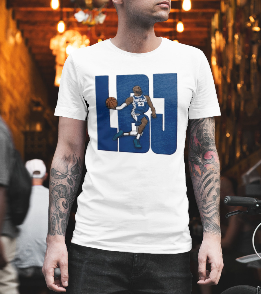 Philadelphia 76ers LBJ 23 Dribbling Basketball Caricature T-Shirt