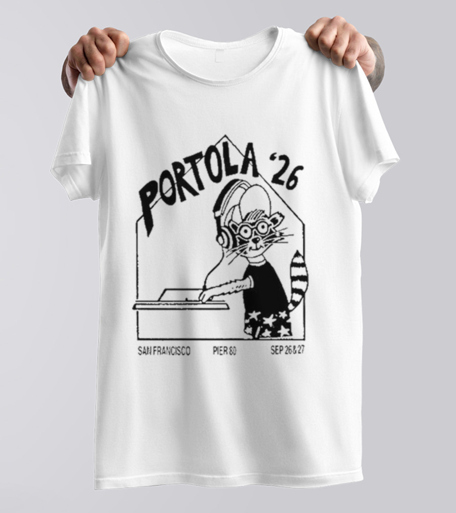 Portola 2026 San Francisco Festival DJ Cat T-Shirt