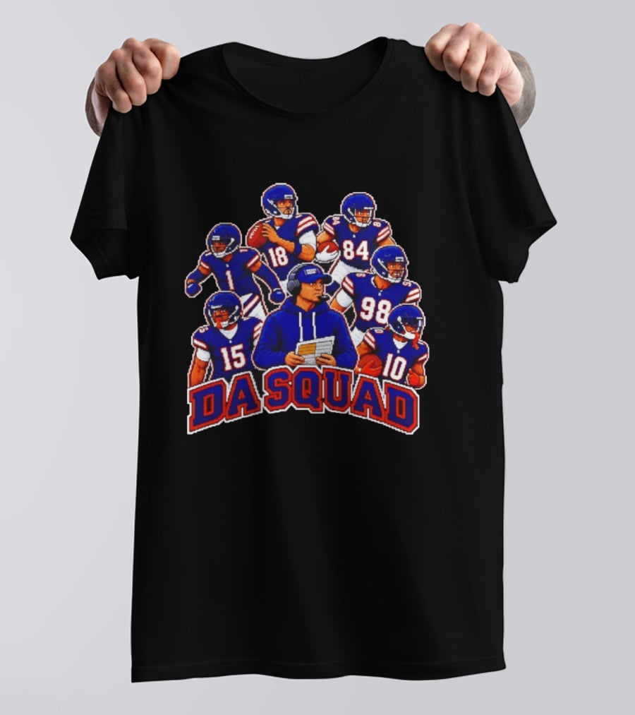 Da Squad Chicago Bear 8bit Game Quarterbacks And Coach Pixel T-Shirt