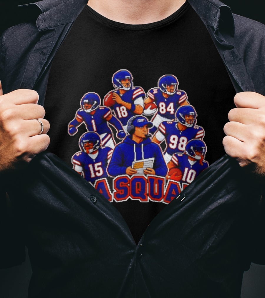 Da Squad Chicago Bear 8bit Game Quarterbacks And Coach Pixel T-Shirt