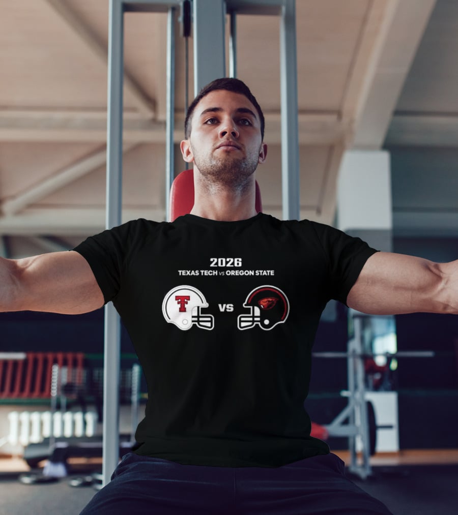 2026 Texas Tech Vs Oregon State Football Matchup Helmets T-Shirt
