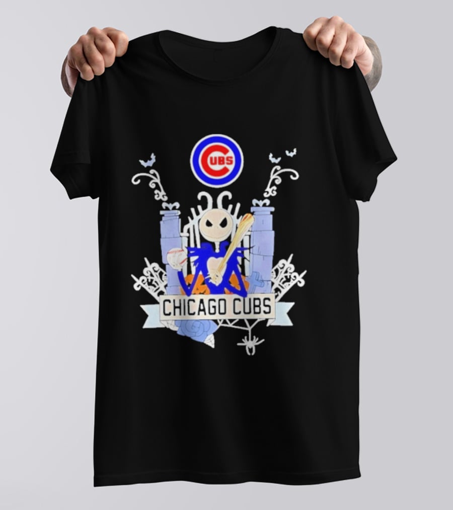Chicago Cubs Halloween 2026 Jack Skellington Collaboration T-Shirt