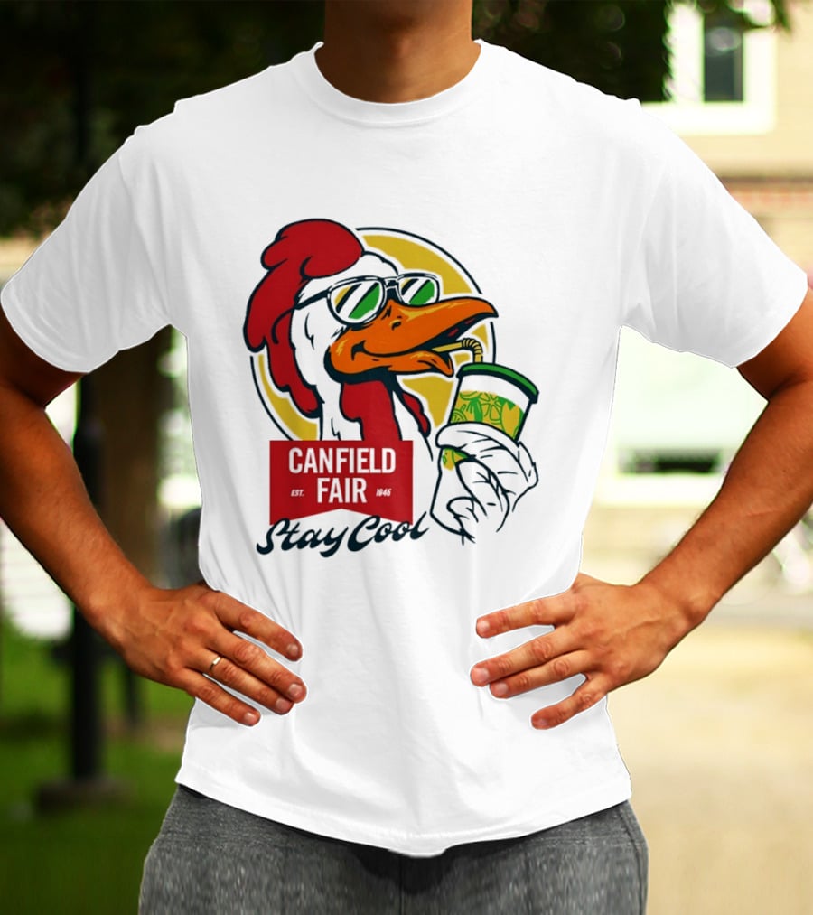Canfield Fair Stay Cool Rooster Drinking Lemonade T-Shirt