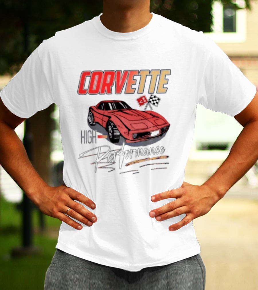 Corvette High Performance Chevrolet Sports Car Red Classic Vehicle T-Shirt
