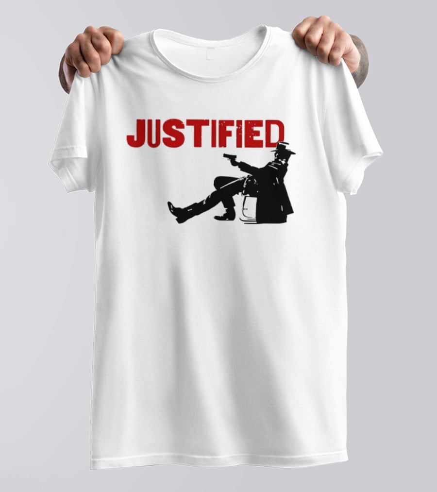 JUSTIFIED Cowboy Silhouette With Gun T-Shirt
