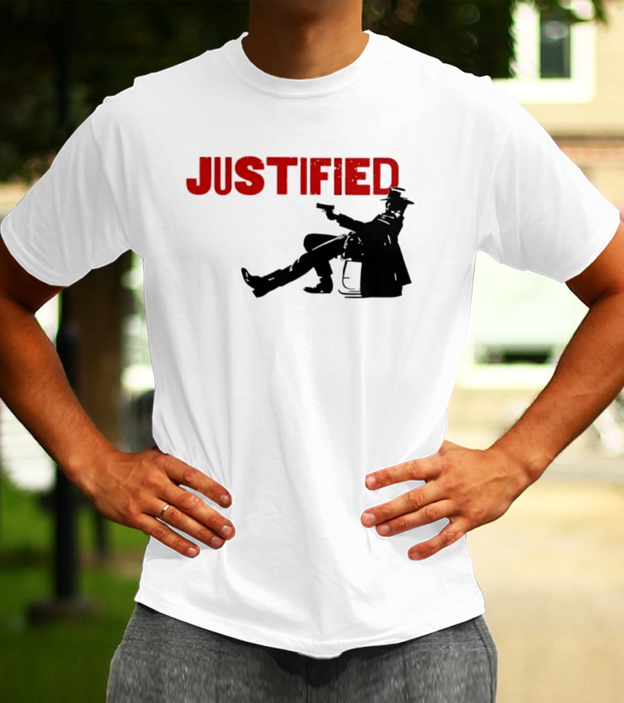 JUSTIFIED Cowboy Silhouette With Gun T-Shirt