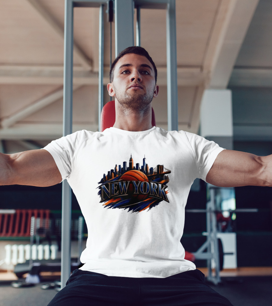 New York Basketball Skyline Cityscape T-Shirt