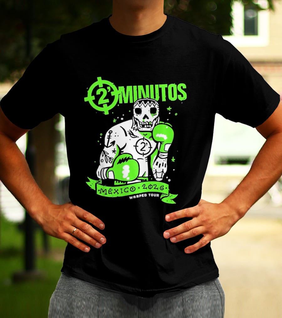 2 Minutos Mexico 2026 Skeleton Boxer Warped Tour T-Shirt