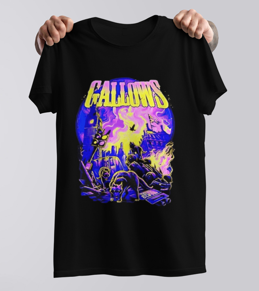 Gallows London Big Ben Wolf Apocalypse Urban Chaos Scene T-Shirt