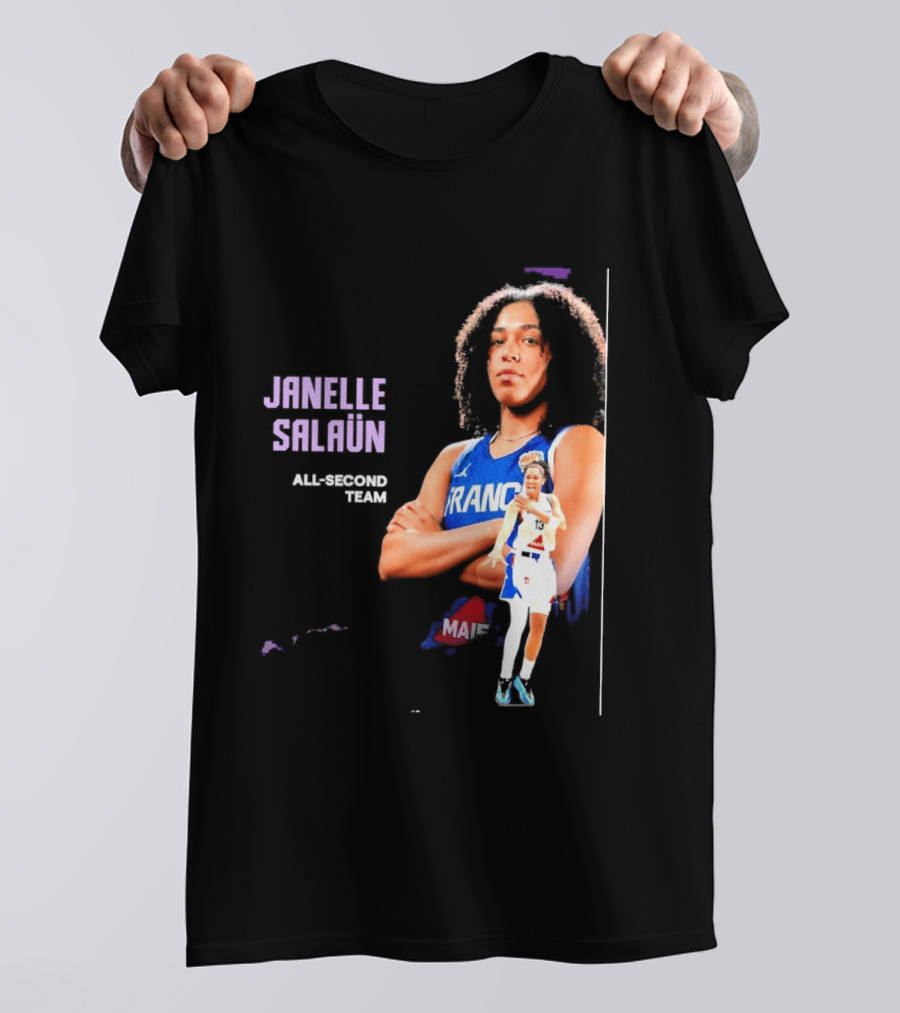 Janelle Salaun France Basketball All Second Team Player T-Shirt
