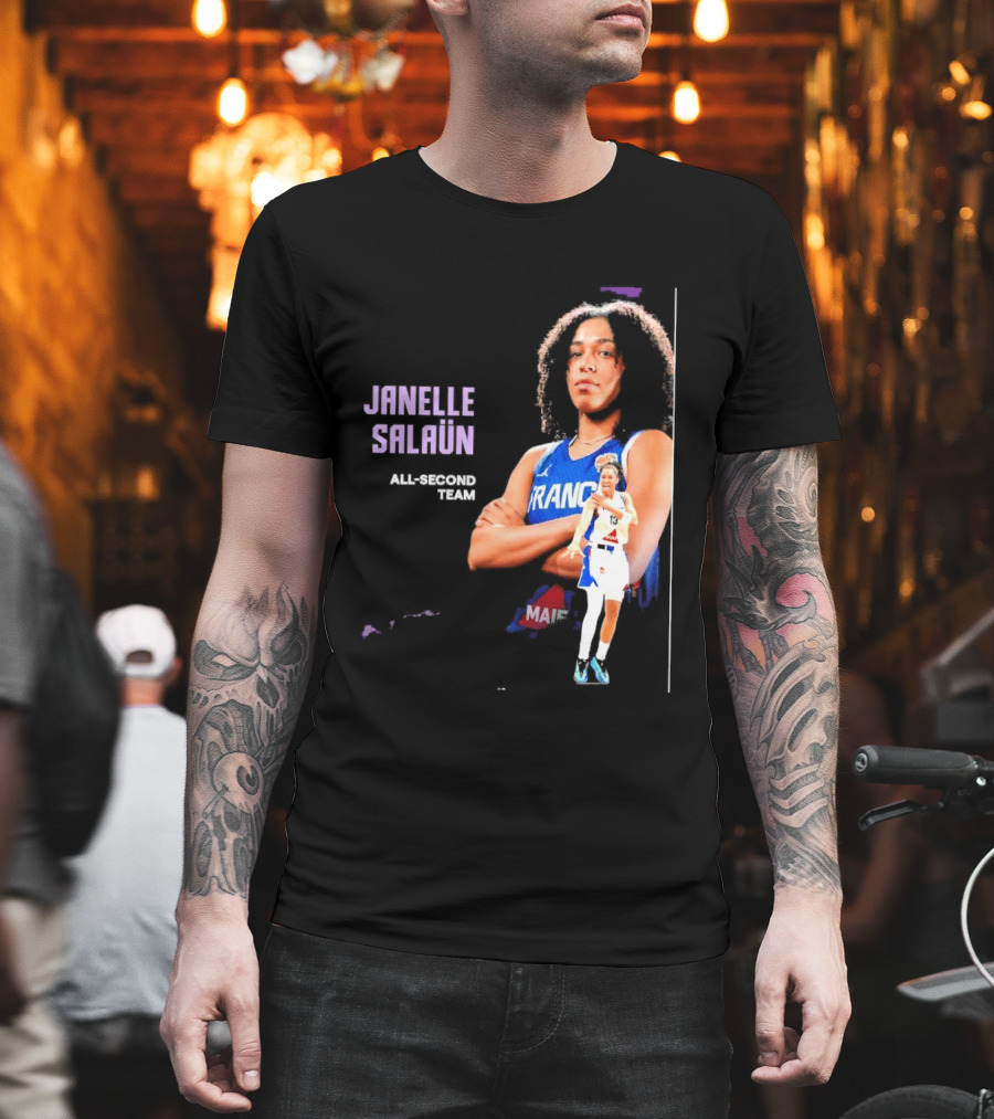 Janelle Salaun France Basketball All Second Team Player T-Shirt