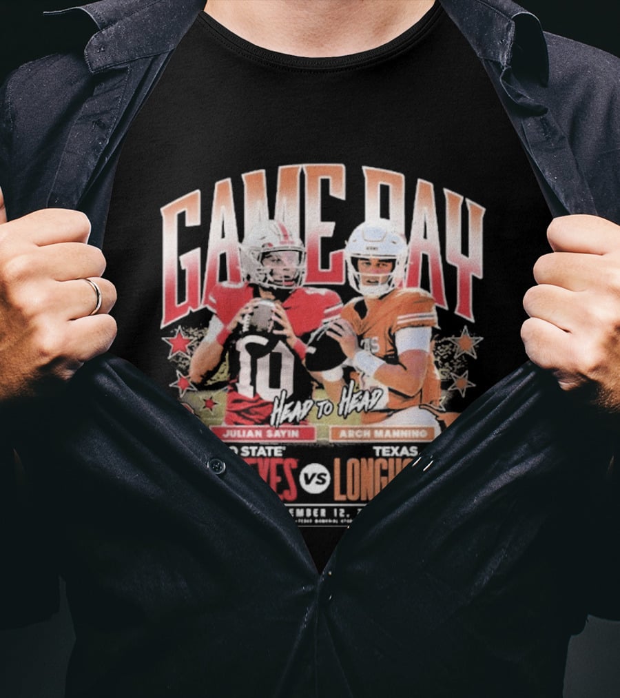 Ohio State Buckeyes Vs Texas Longhorns Julian Sayin Arch Manning Gameday September 12 2026 T-Shirt