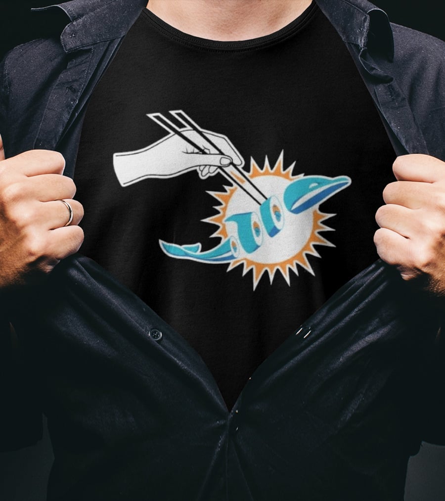 Maxx Crosby Sushi Chopsticks Miami Football Fusion T-Shirt