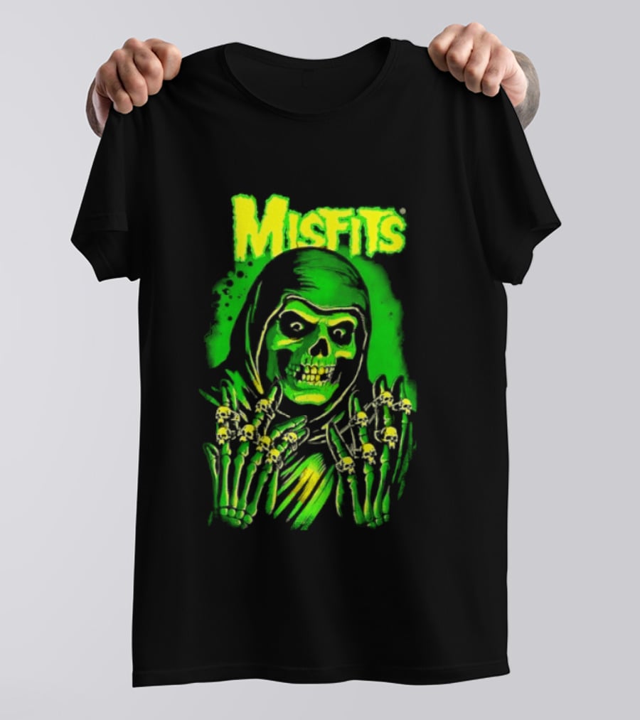 Misfits Fiend Club 26 Punk Rock Jerry Only Skull Neon Green T-Shirt