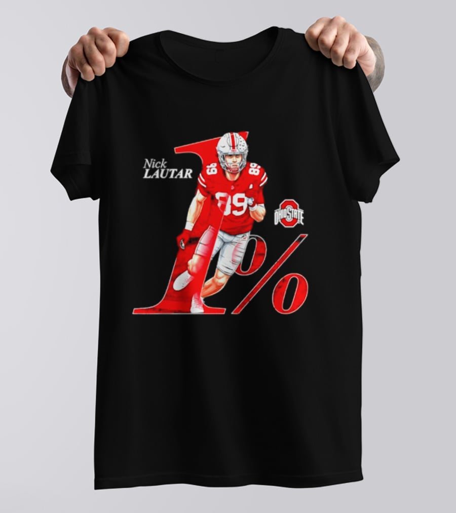 Nick Lautar 89 Ohio State Buckeyes 1% Player Breakthrough T-Shirt
