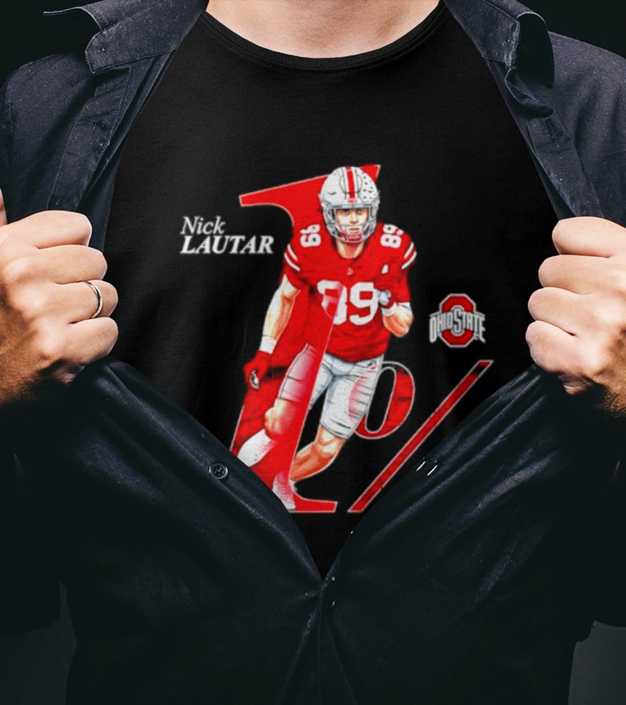 Nick Lautar 89 Ohio State Buckeyes 1% Player Breakthrough T-Shirt