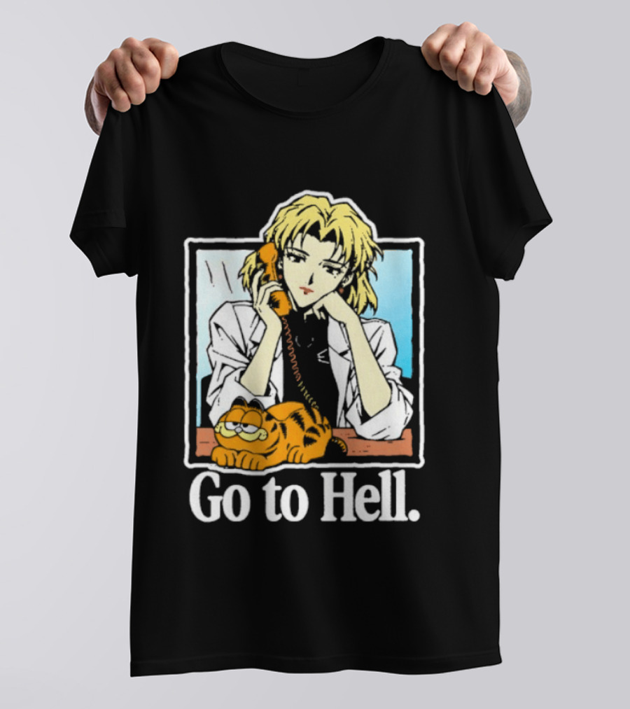 Ritsuko Akagi Go To Hell Neon Genesis Evangelion Cartoon T-Shirt