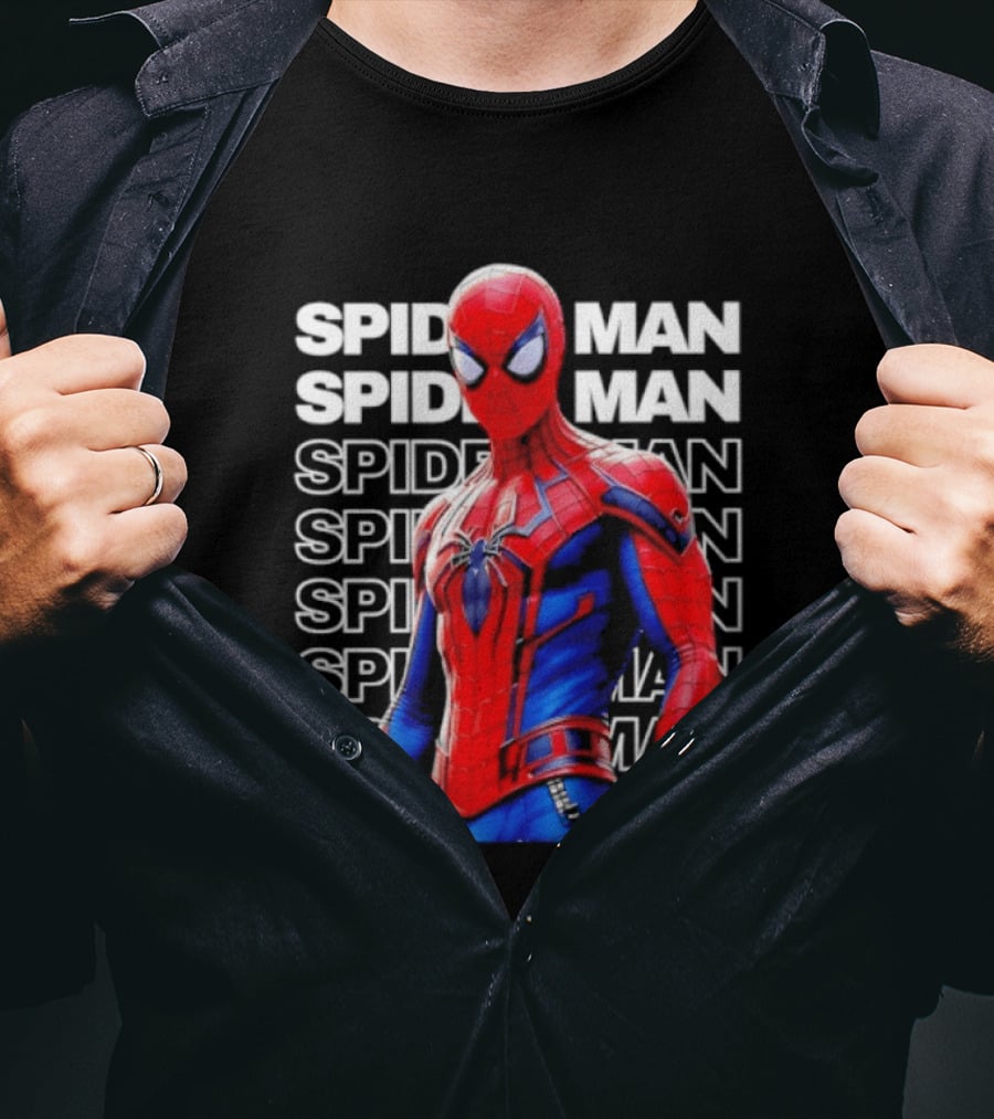 Spider Man Marvel Superhero Peter Parker Iconic Costume Vibrant Heroic T-Shirt