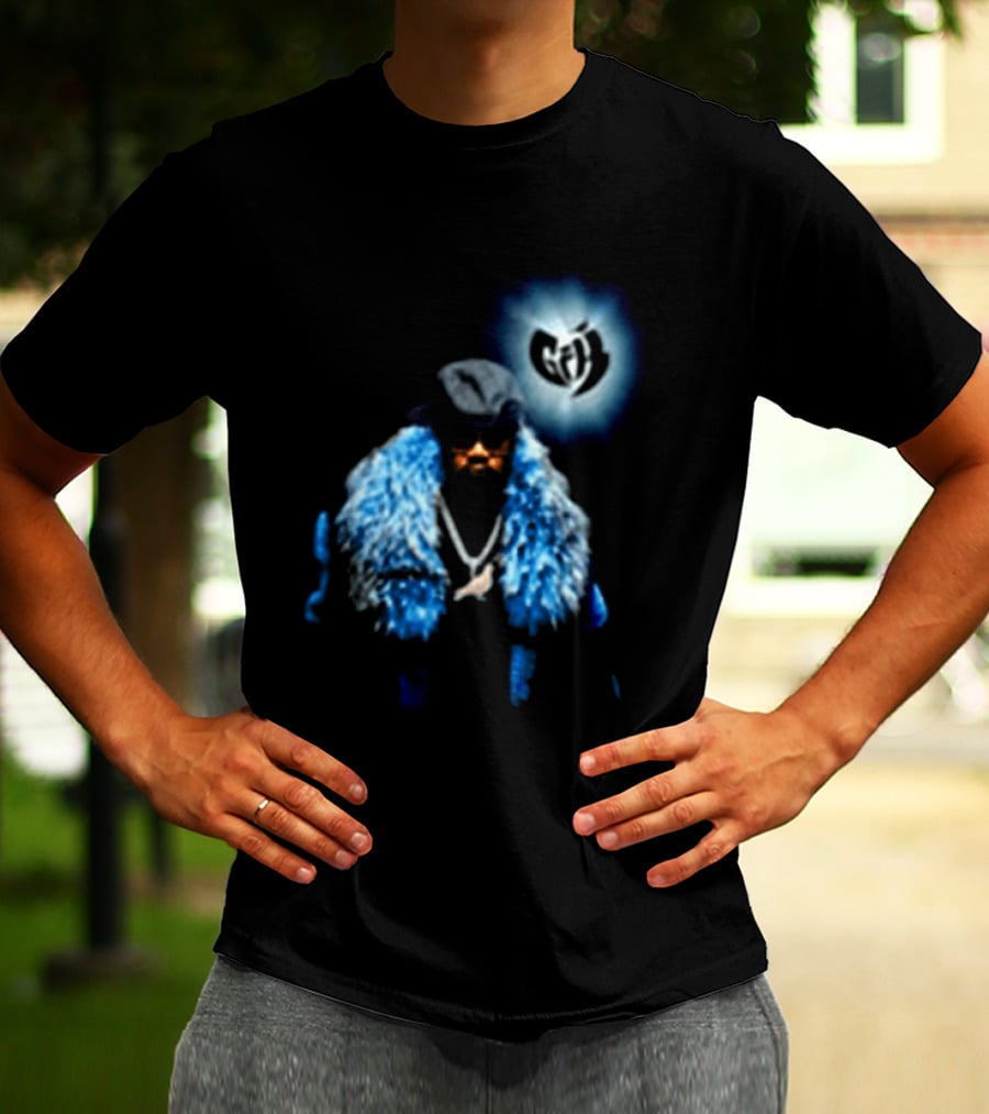 Staple Pigeon Store Staple X Ghostface Killah Collaboration With Wu Tang Clan Influence And Iconic Blue Fur Coat T-Shirt