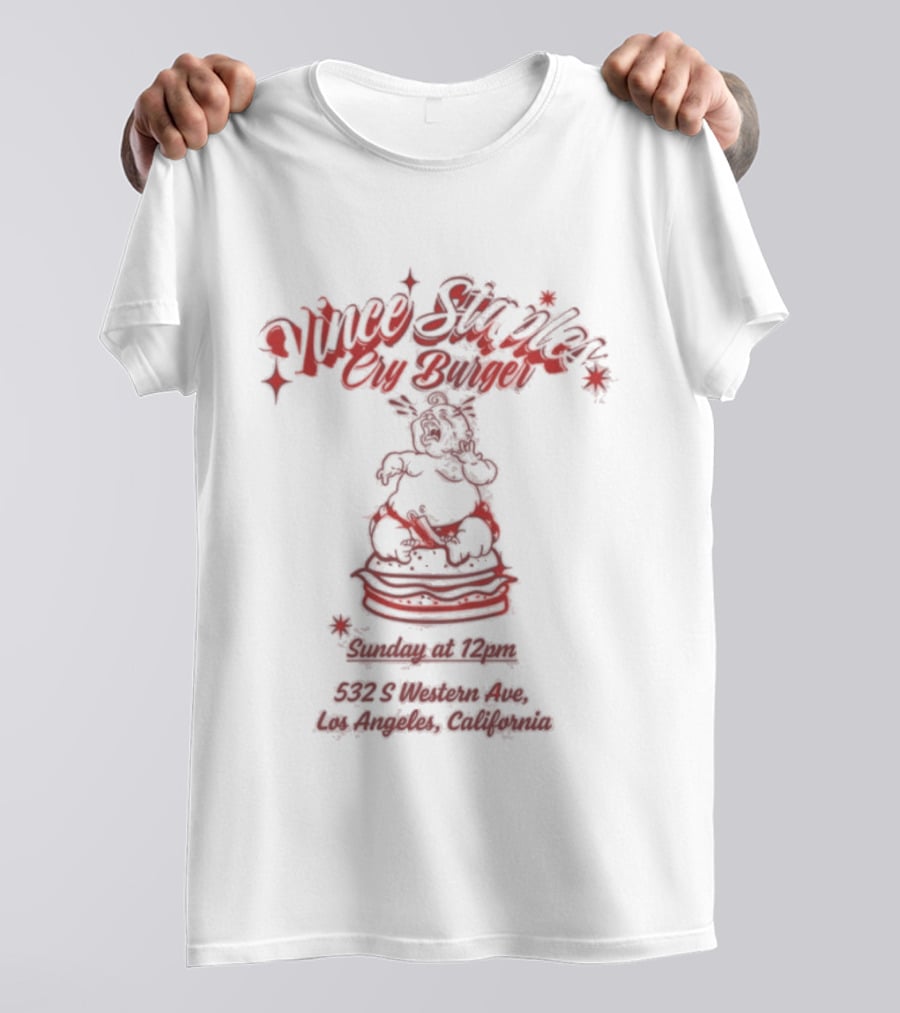 Vince Staples Cry Burger 2023 Sunday Event Los Angeles Alhambra Place T-Shirt