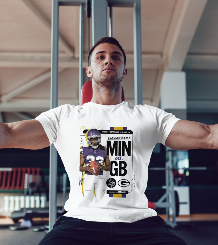 Minnesota Vikings Versus Green Bay Packers Classic Game Aaron Jones MIN GB T-Shirt