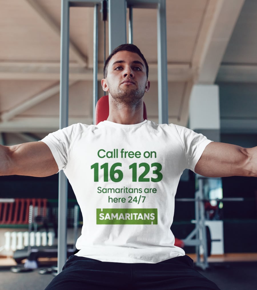 Aston Villa Together Against Suicide Samaritans 116 123 Call Free 24/7 T-Shirt