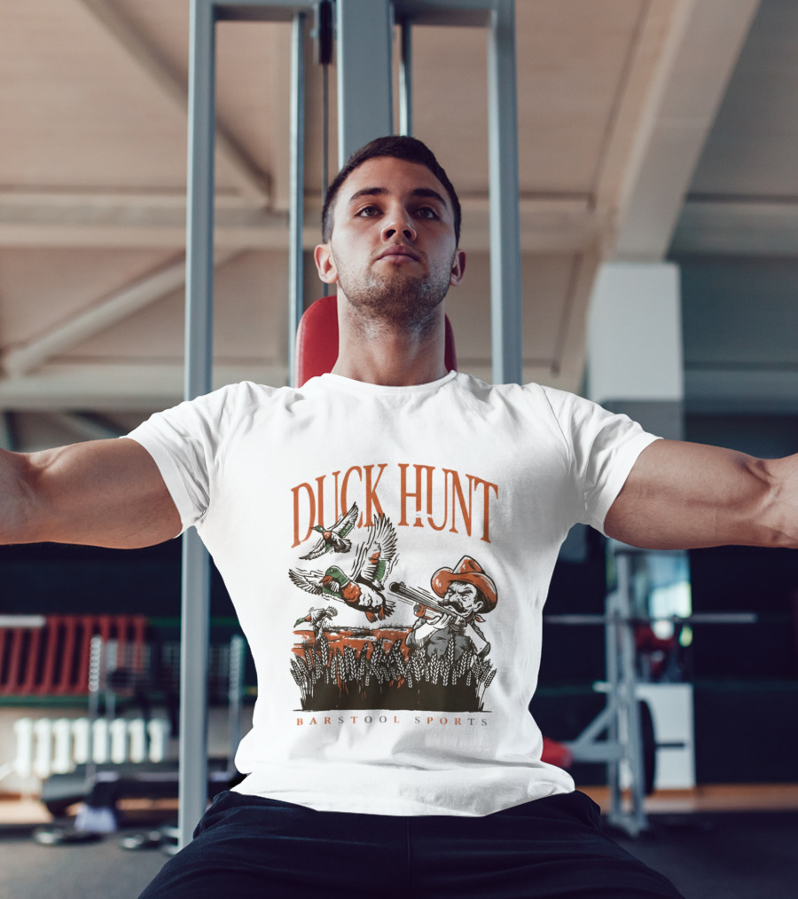 Duck Hunt Cowboy Oklahoma Cowboys Oregon Ducks Barstool Sports T-Shirt