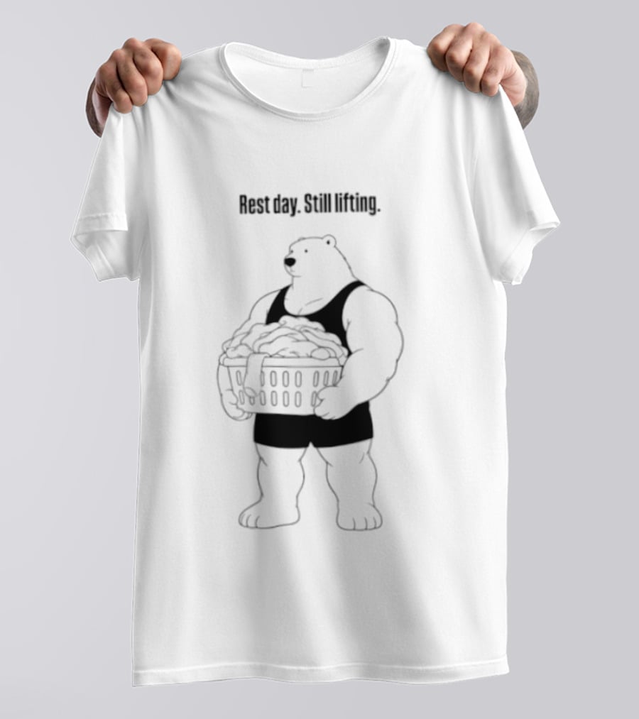 Rest Day Still Lifting Polar Bear Gym Humor Bodybuilder Training T-Shirt