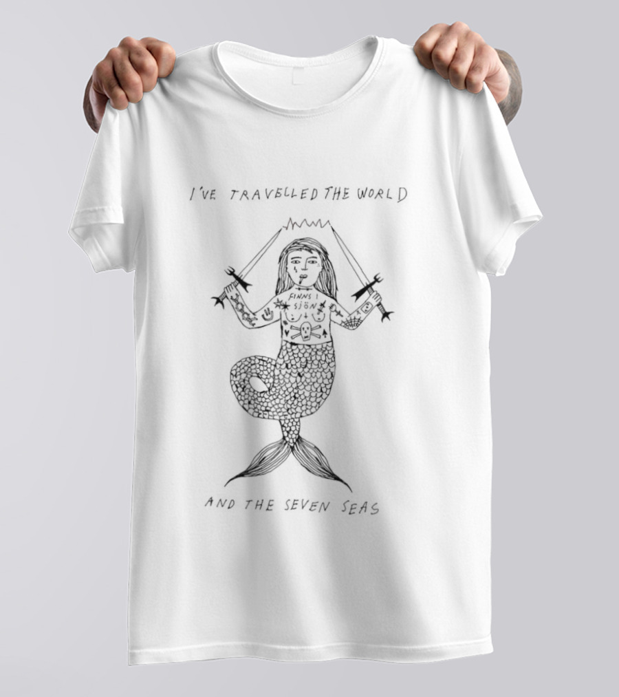 I Have Travelled The World Seven Seas Tattooed Mermaid Sword T-Shirt