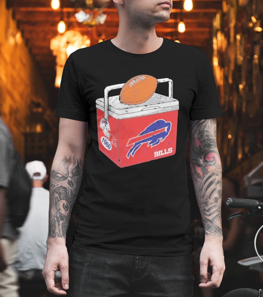 Buffalo Bills 1960 Retro Cooler With Football T-Shirt