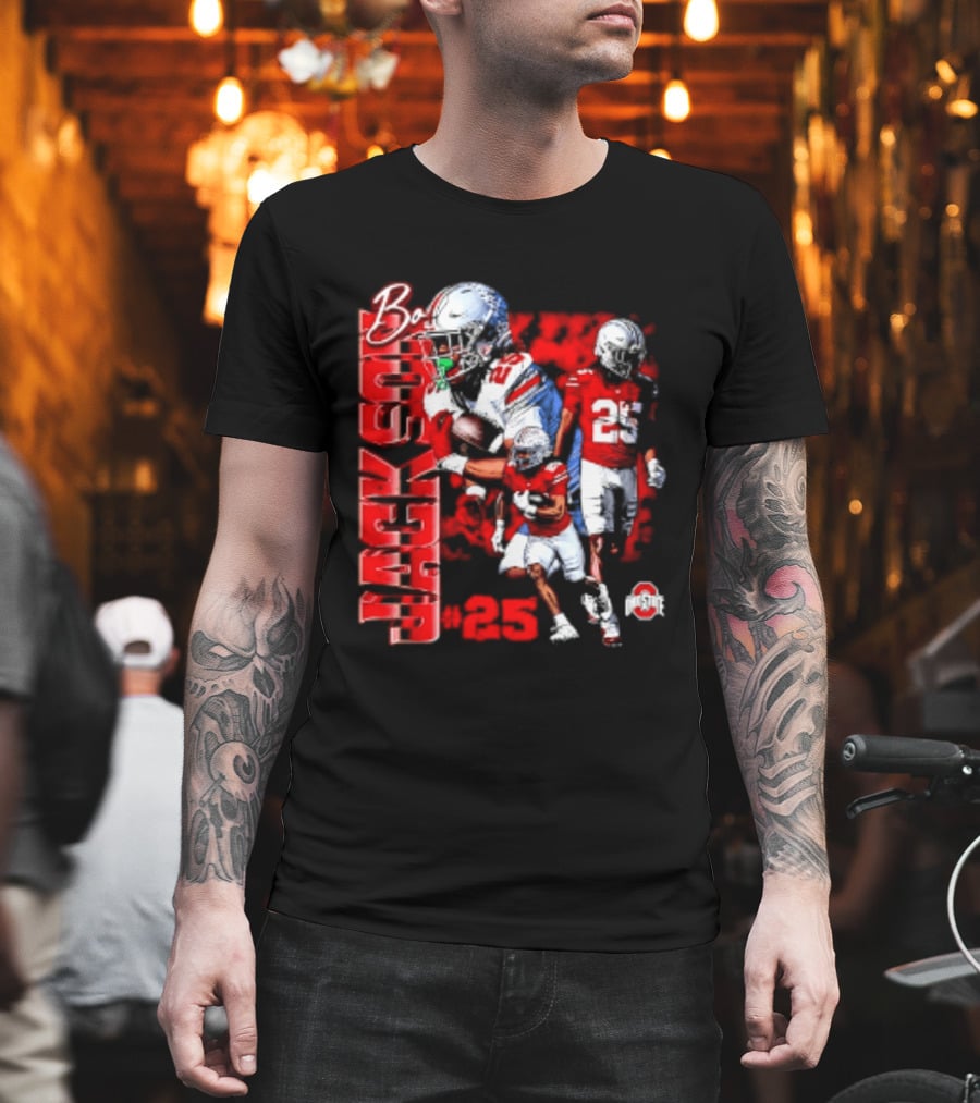 Bo Jackson 25 Ohio State Buckeyes NCAA Player Football T-Shirt