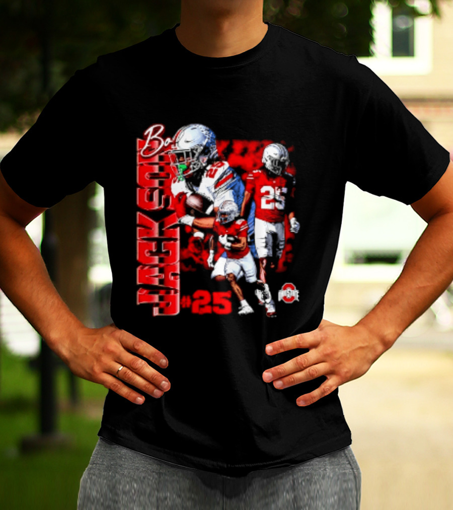 Bo Jackson 25 Ohio State Buckeyes NCAA Player Football T-Shirt