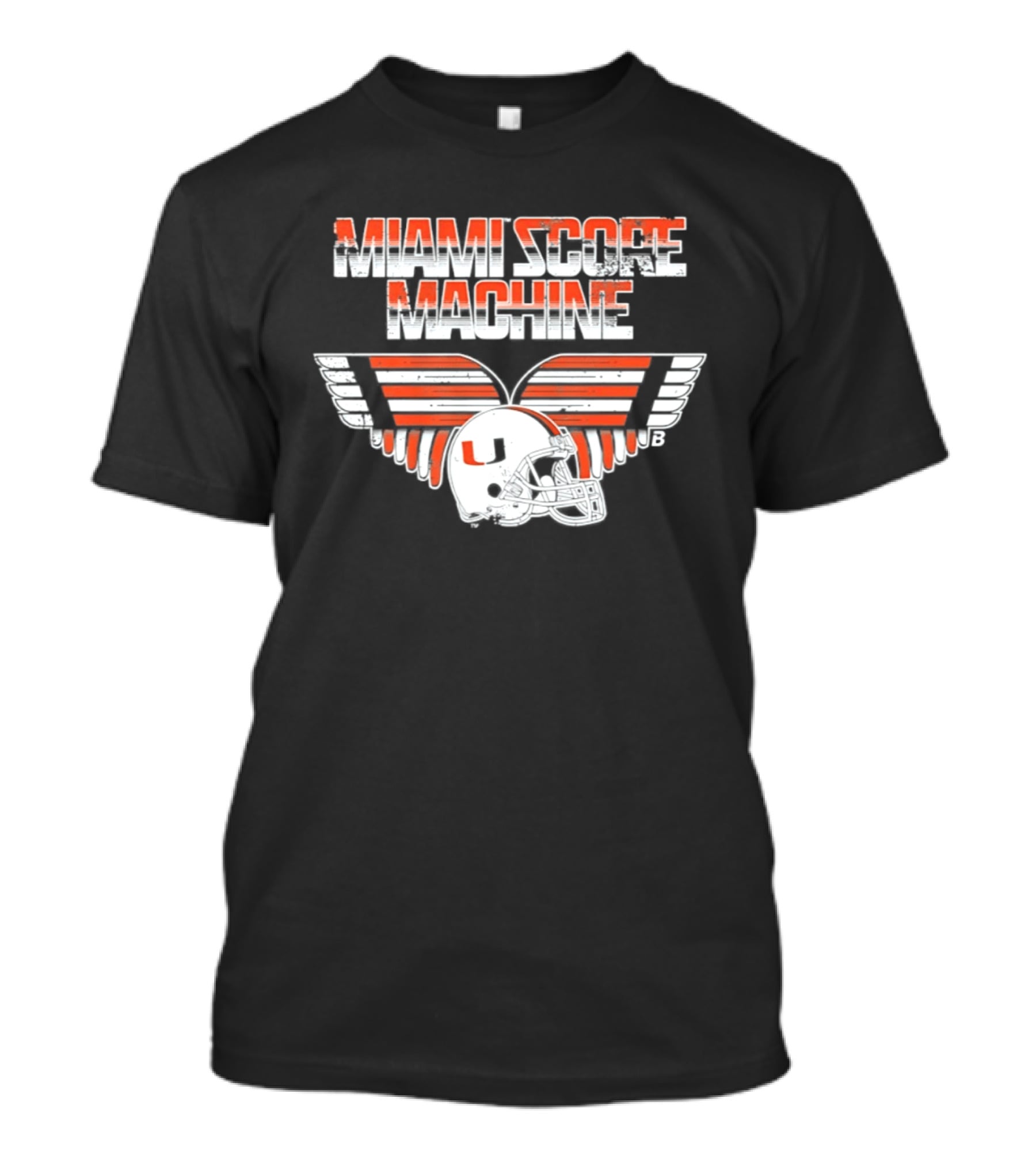 Miami Hurricanes NCAA Football Miami Score Machine Helmet T-Shirt