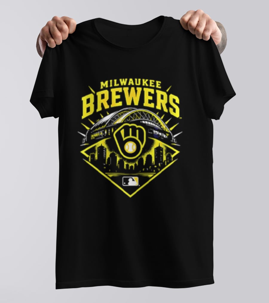 Milwaukee Brewers Skyline Baseball MLB Postseason 2026 Win Our Way Stadium T-Shirt