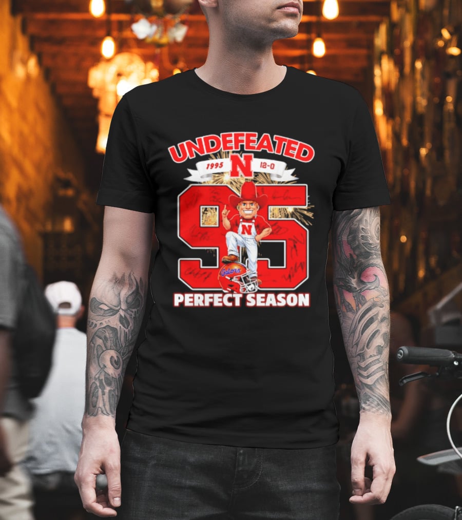 Nebraska Cornhuskers Undefeated 1995 Perfect Season 12 0 Gators 95 Football T-Shirt